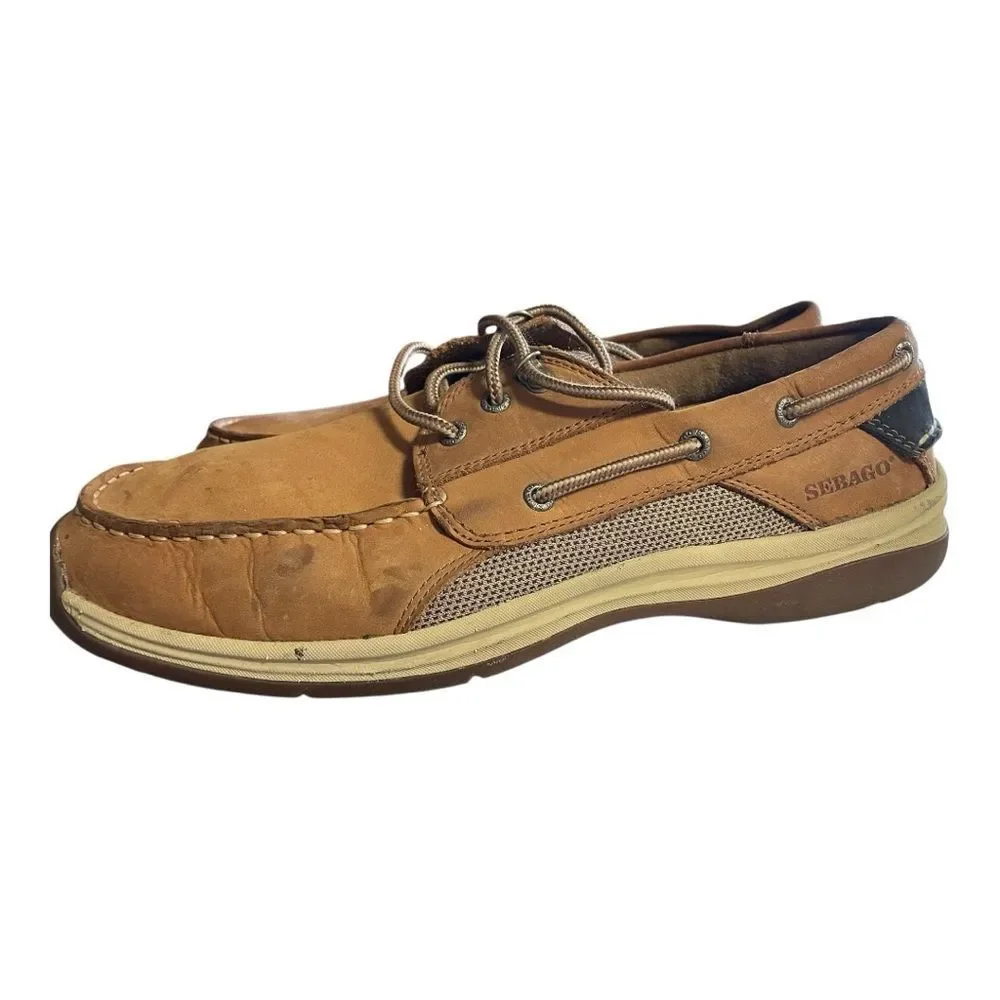 Sebago Brown Boat Shoes with‎ Moccasin Style and Low-Profile Design